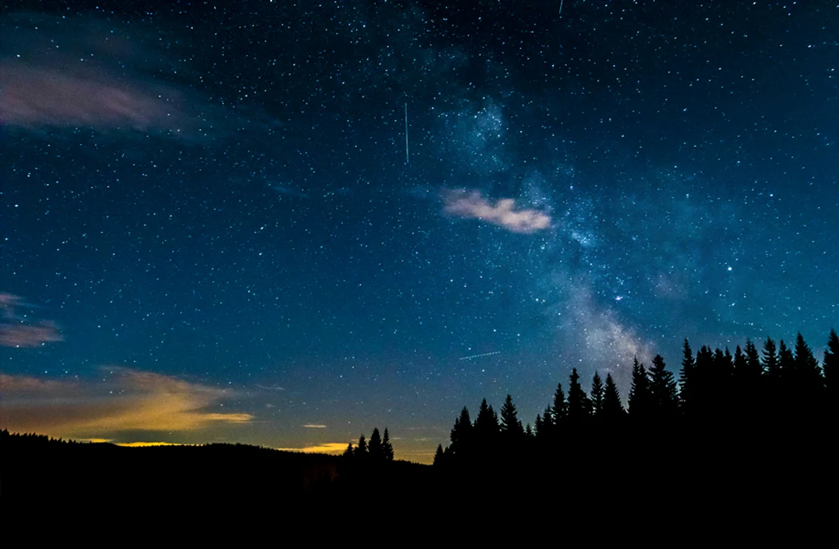 stargazing in Czech autumn countryside