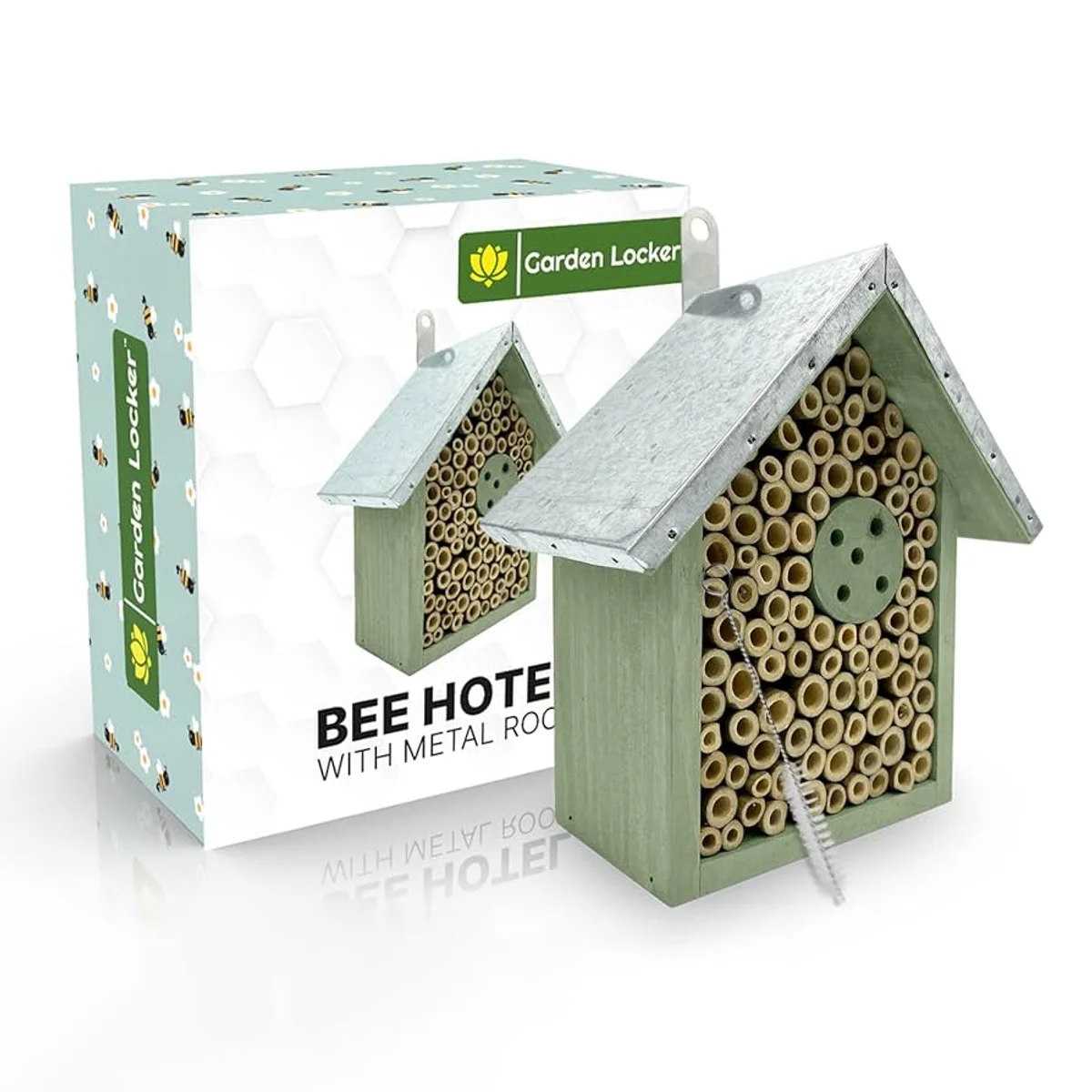 wild bee filling insect bug hotel spring closeup czech