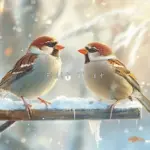 autumn backyard bird feeding Czech garden
