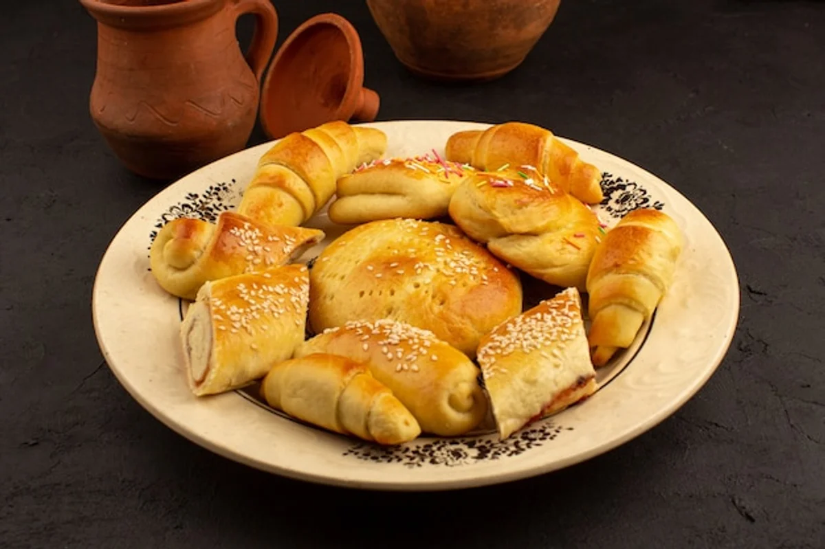 flat rolling dough between baking paper sheets for czech pastries