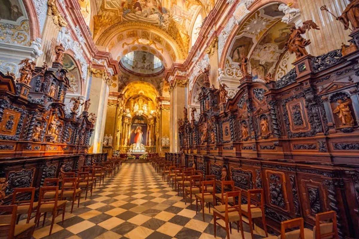 Czech baroque painting in palace interior