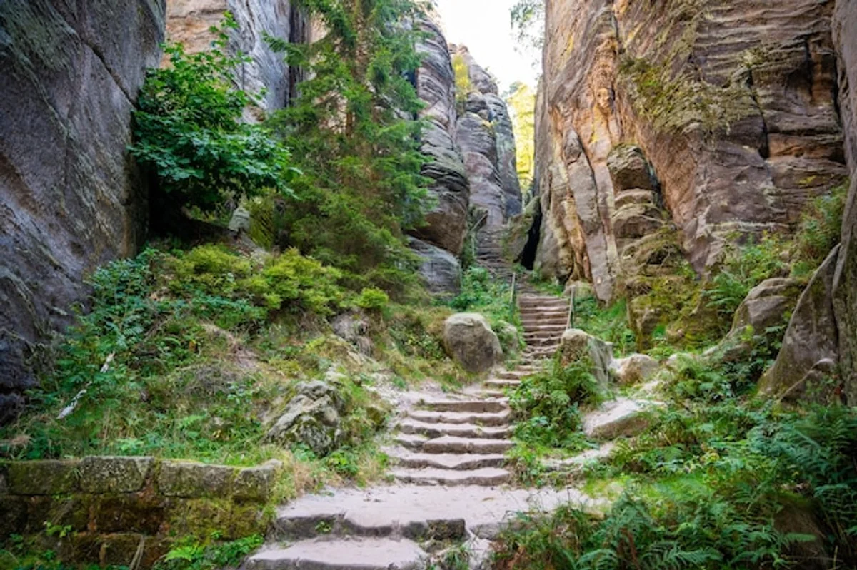 czech autumn hiking trail no people