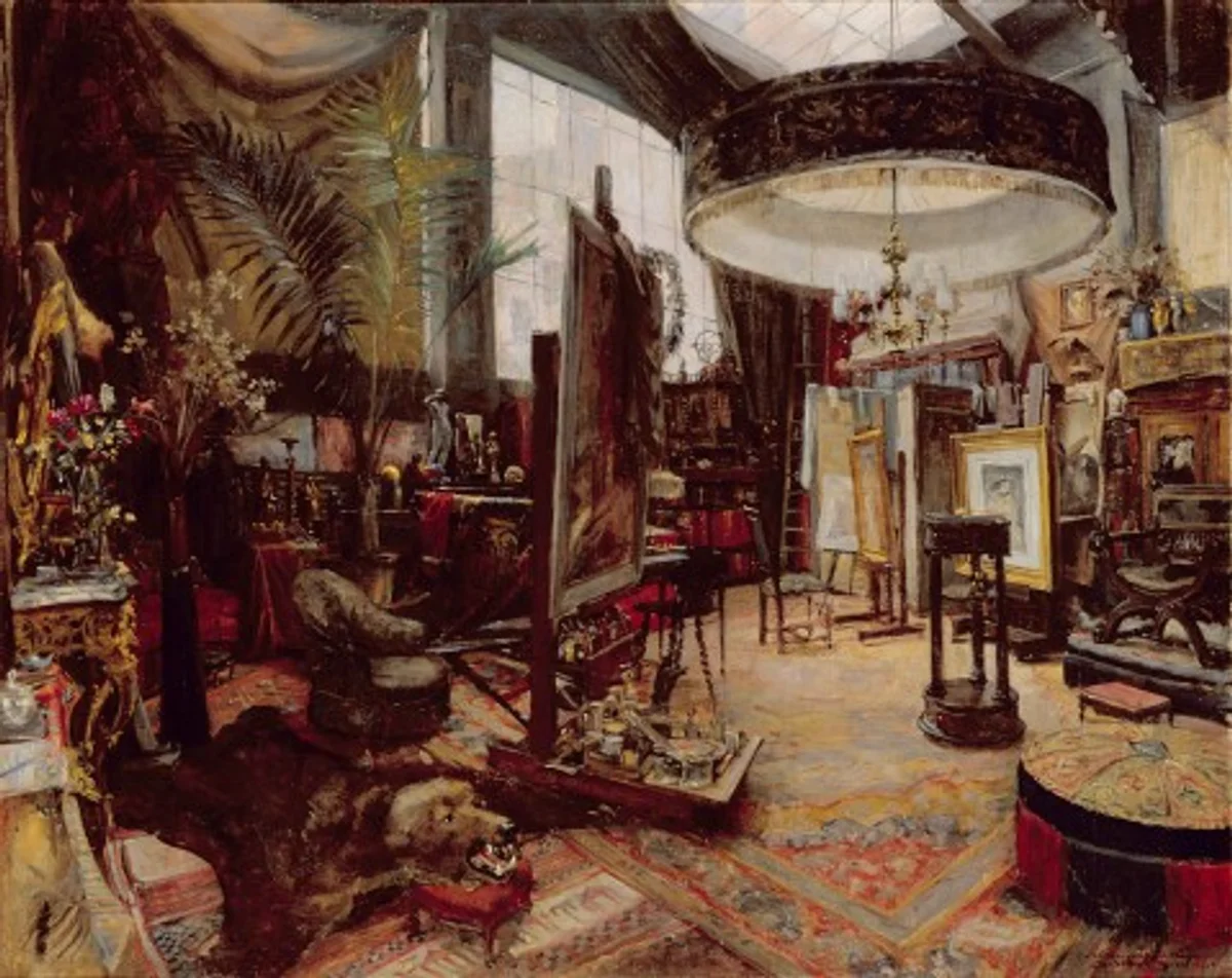 Alfons Mucha rare studio photo