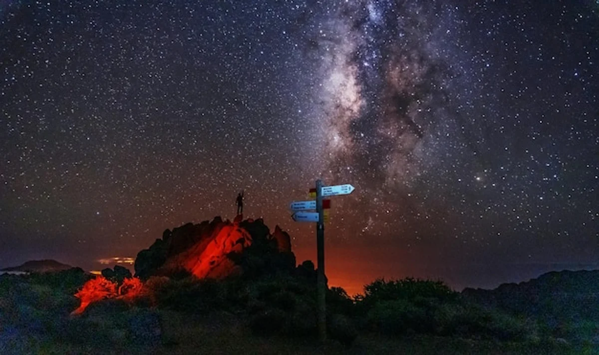 starry sky La Palma Canary Islands Milky Way night landscape