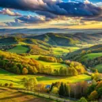 autumn hiking navigation czech mountains trail foggy forest