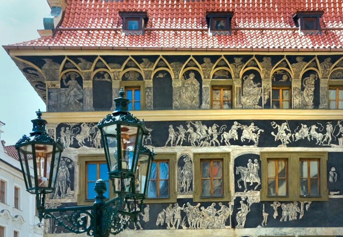 czech renaissance architecture facade sgrafito