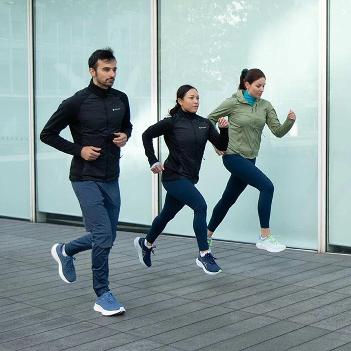 winter running safety reflective gear icy urban park Czech Republic