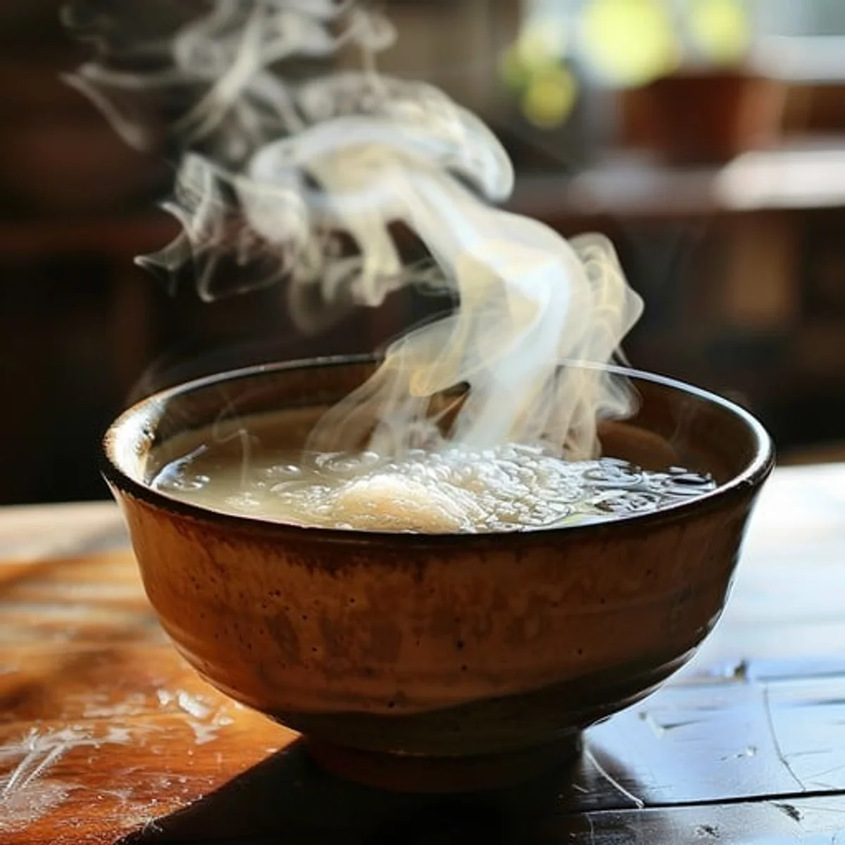 traditional czech soup warm october kitchen table steam