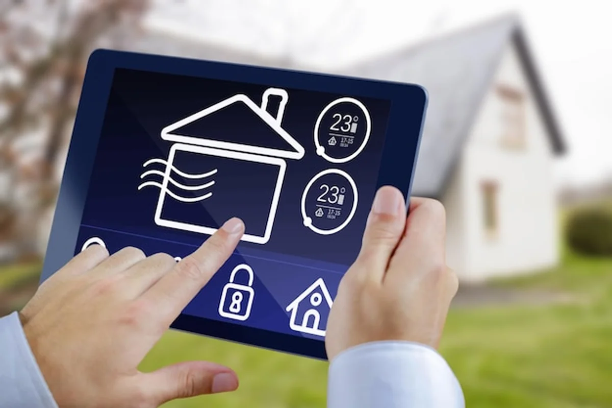 homeowner using smart home assistant interface