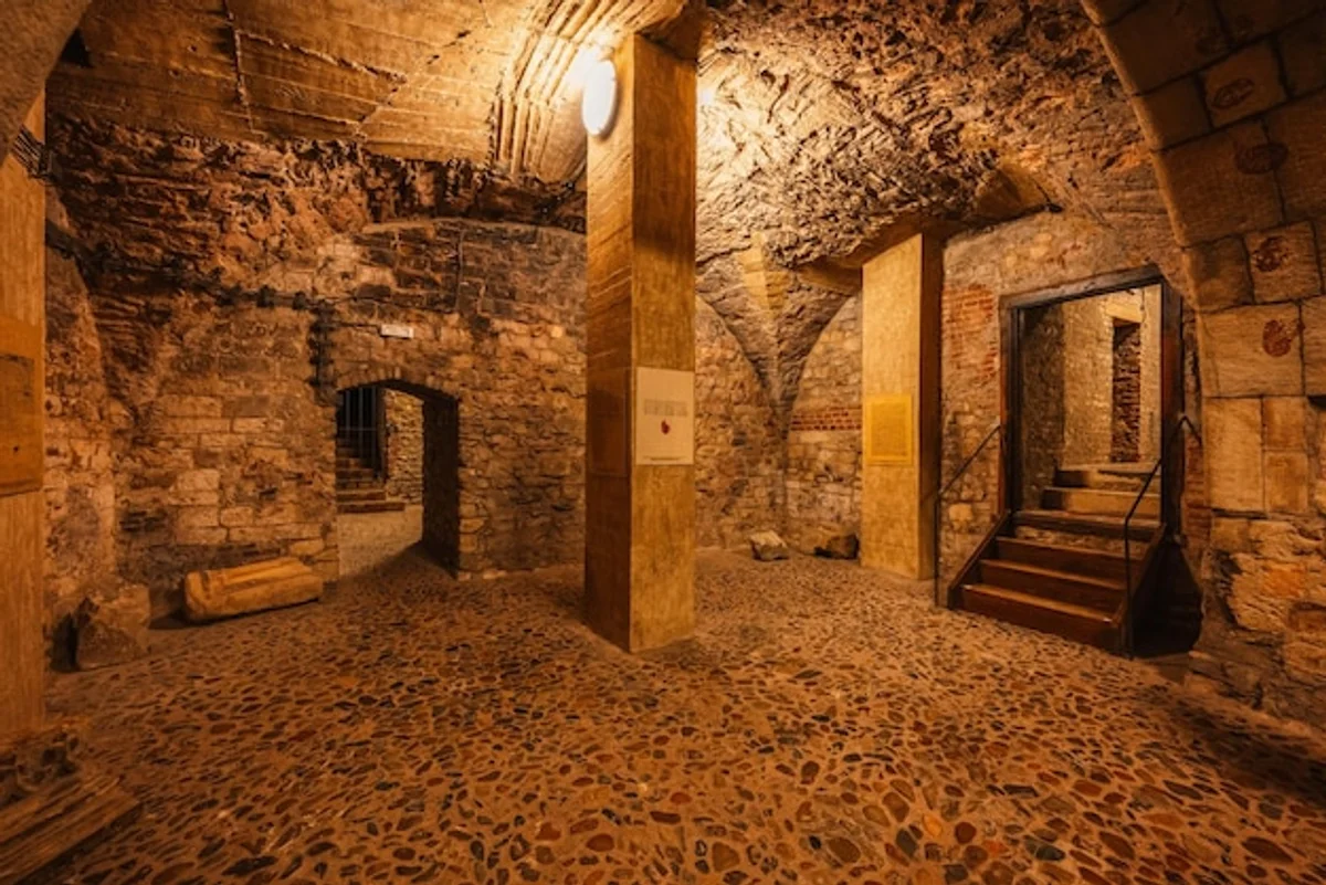 Historic underground cellar under Old Town Prague