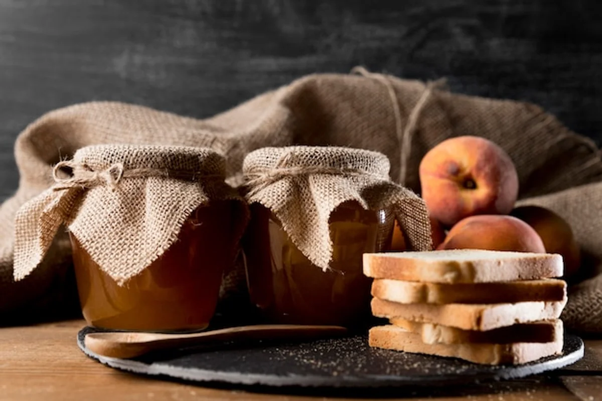 homemade sea buckthorn rosehip syrup jar