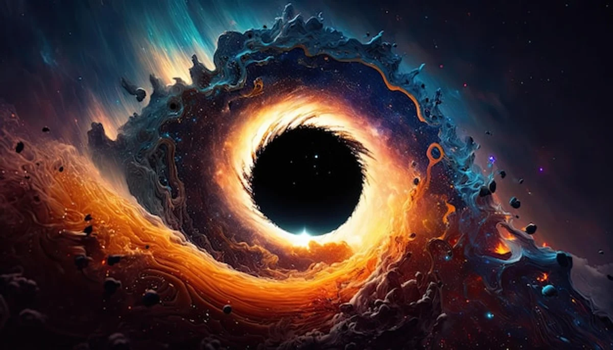 black hole in deep space stunning visualization