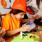 happy children learning language autumn home