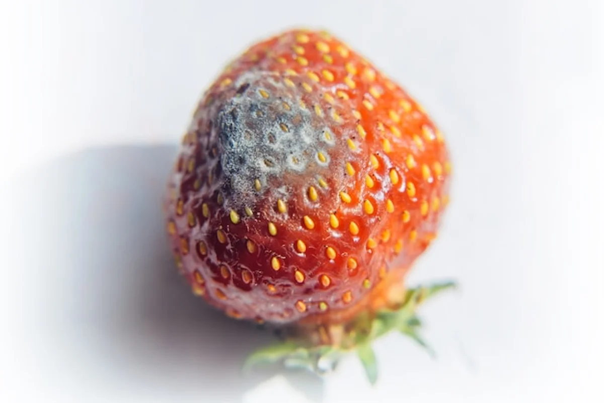 spoiled fruits with visible mould closeup