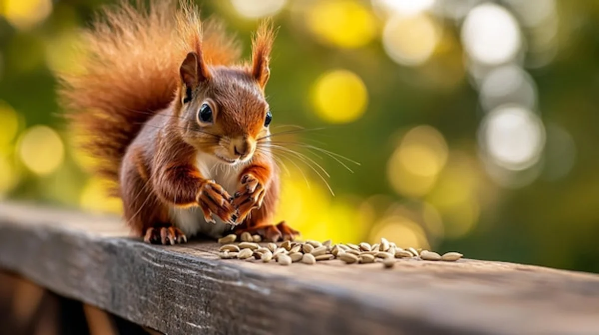 squirrel winter snow forest czech republic