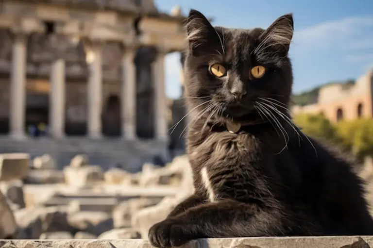 roman empire black cat illustration