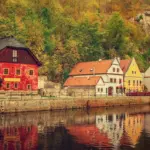 colorful autumn landscape czech republic travel
