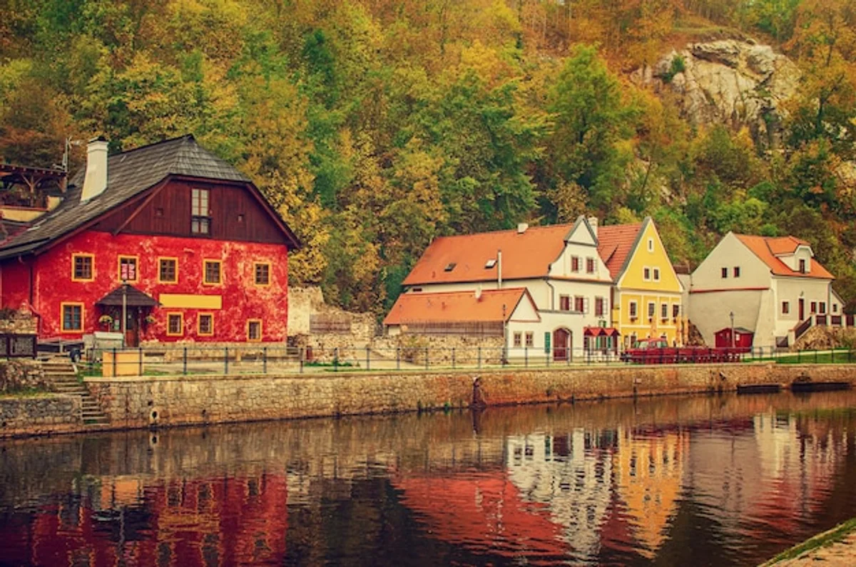 colorful autumn landscape czech republic travel