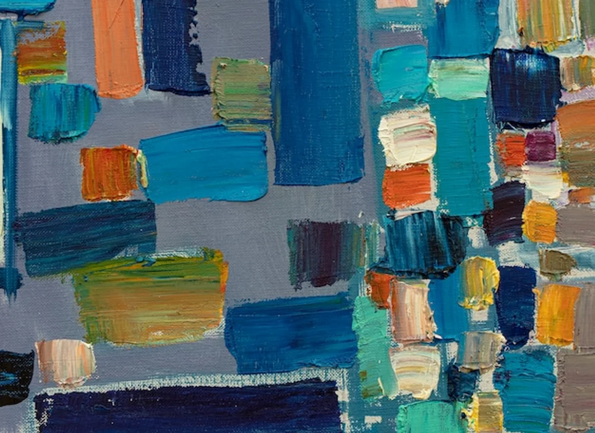 modern colorful abstract painting close up