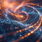 futuristic quantum computer in operation