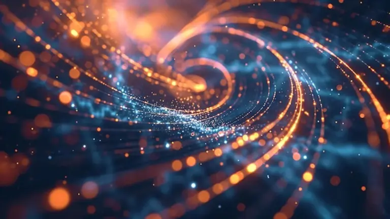 futuristic quantum computer in operation