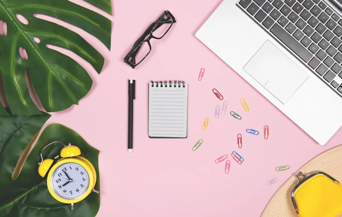 ai life assistant daily organization modern flat lay workspace