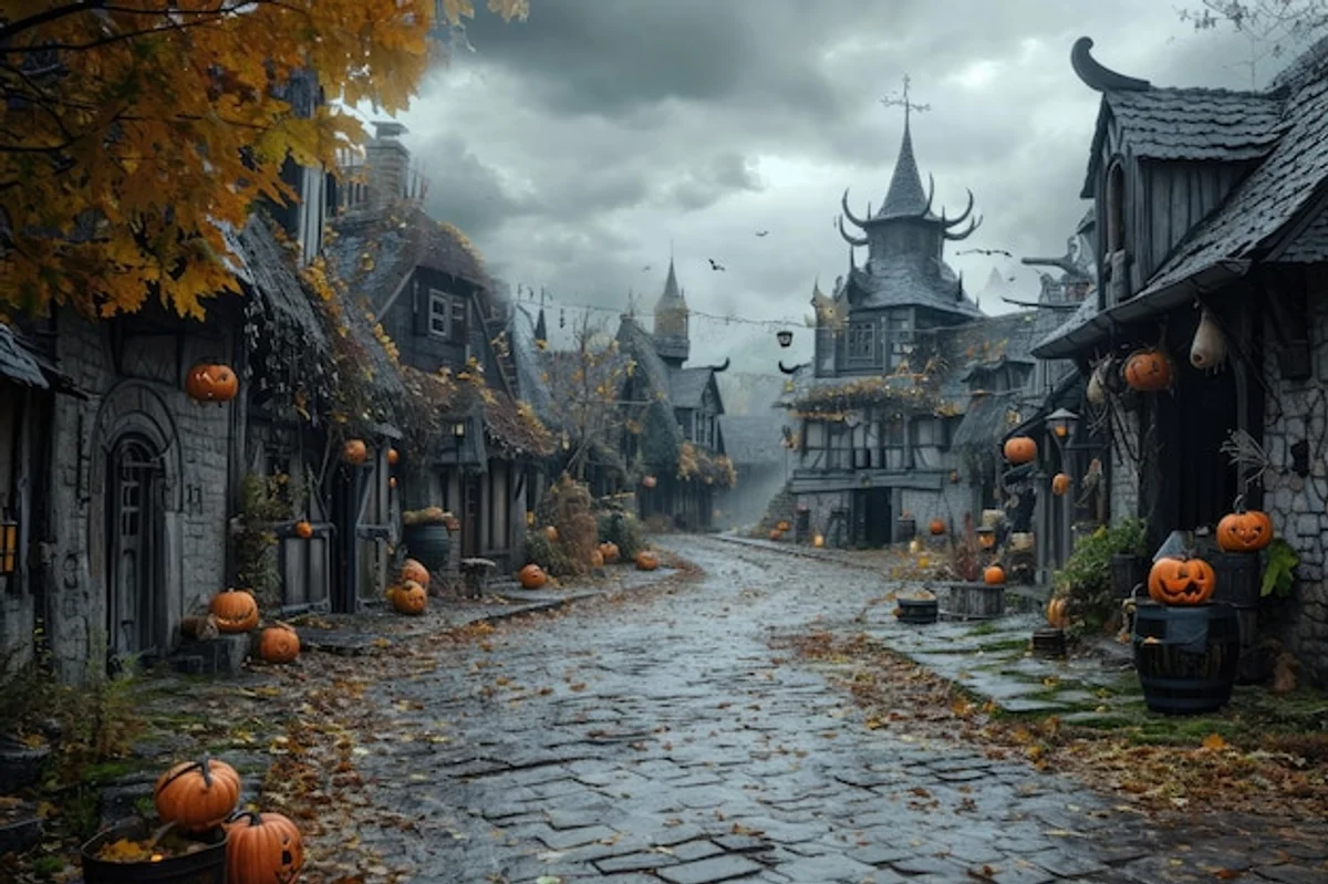 medieval harvest festival decorations art detail