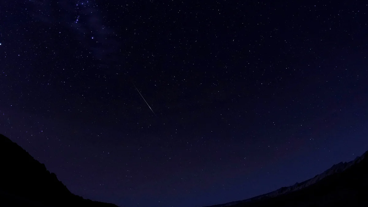 Orionids meteor shower night sky Czech Republic