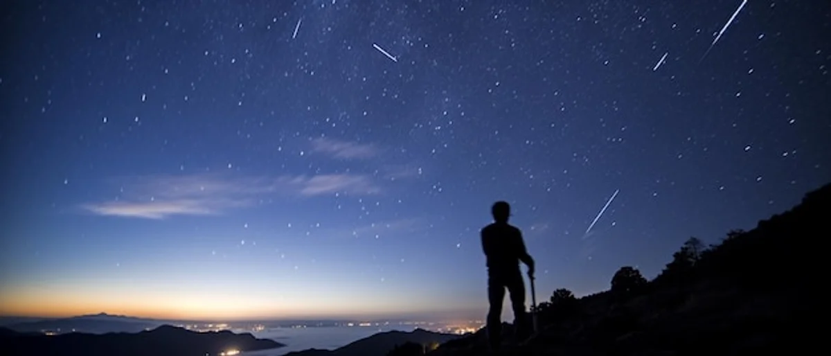 stargazing people observing meteor shower fall night blanket