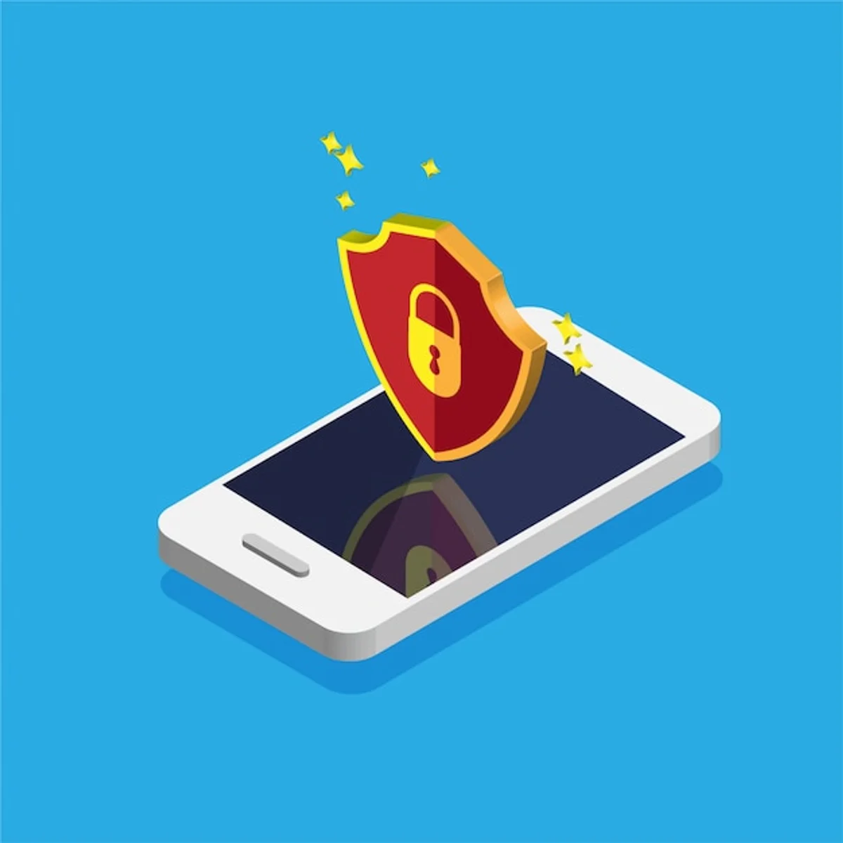 modern phone data security concept illustration