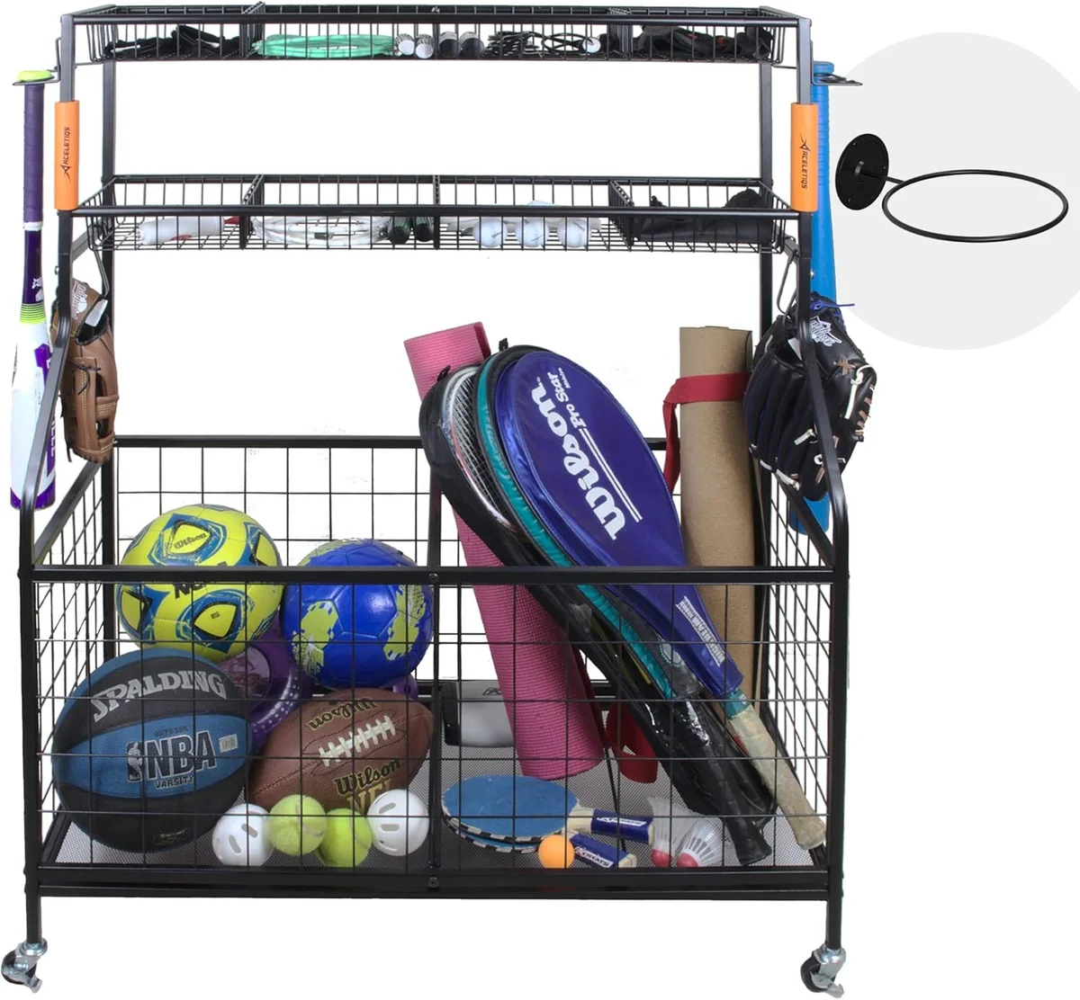 organizing sports equipment storage autumn Czech