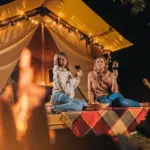 happy people eating autumn food together cozy