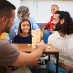 quiet family conversation at home