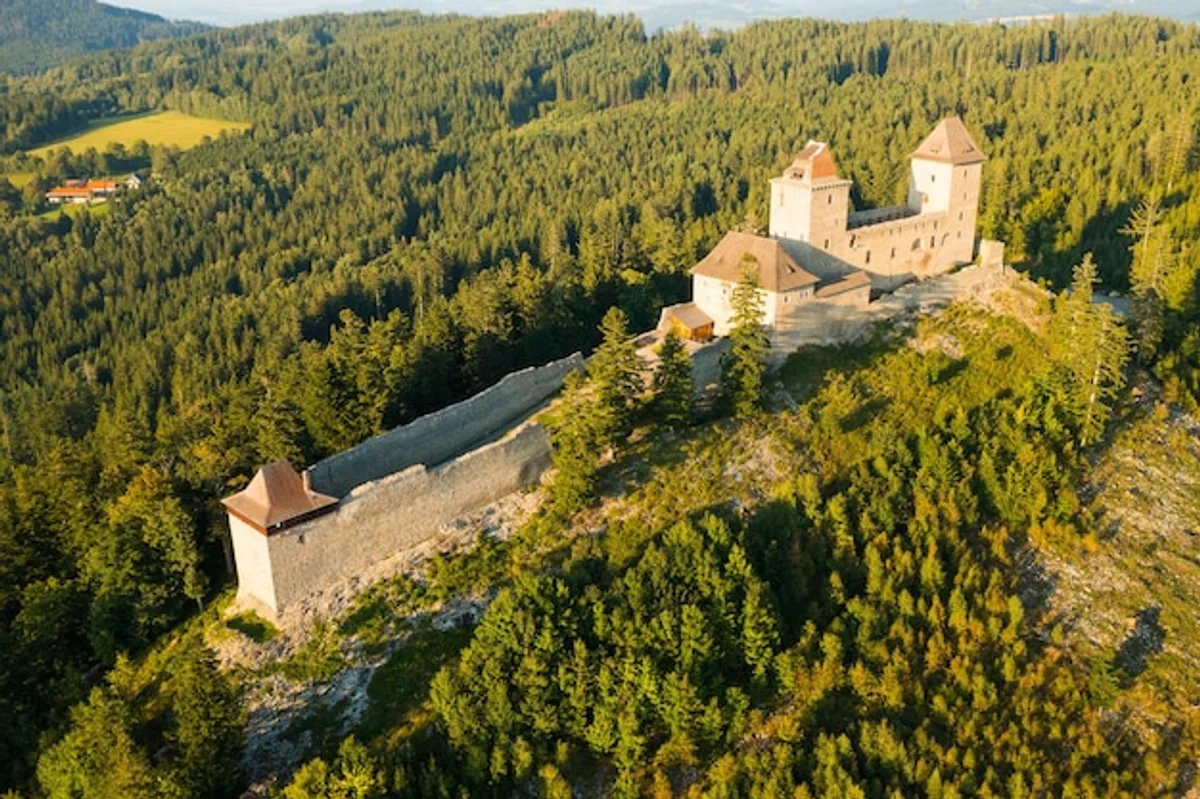 Czech ancient archaeological site aerial view