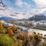 Autumn European cityscape travel