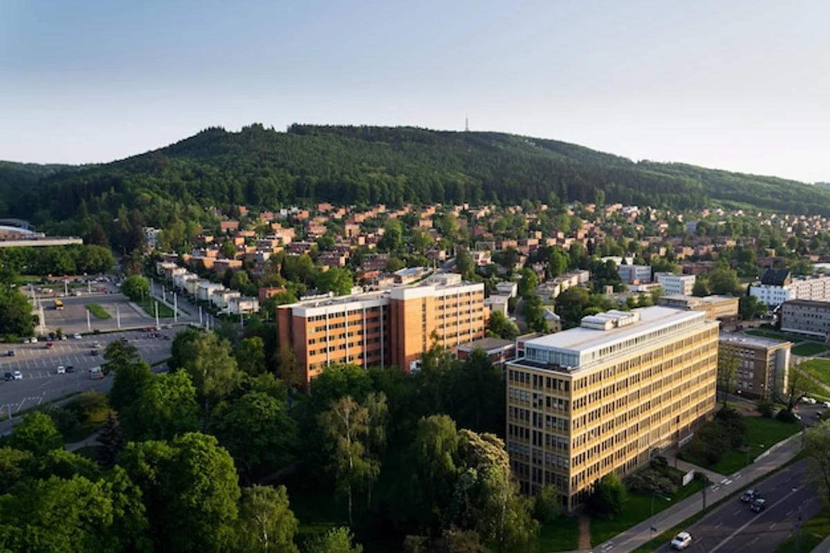 solar panels on Czech family house sunny day