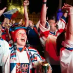 Czech national hockey team historic celebration