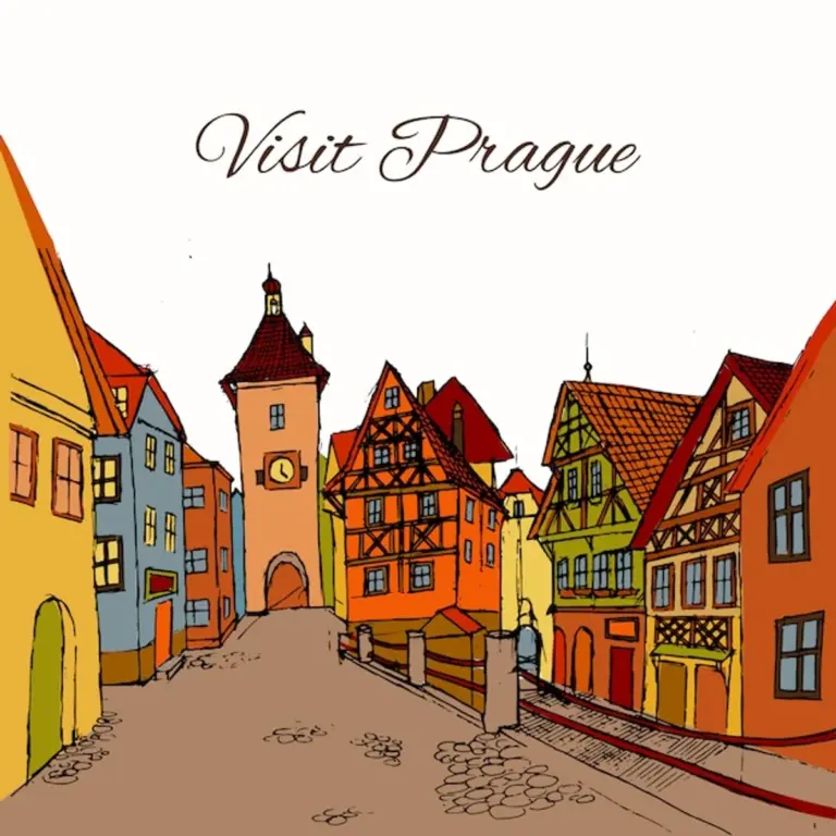 prague historical origins illustration