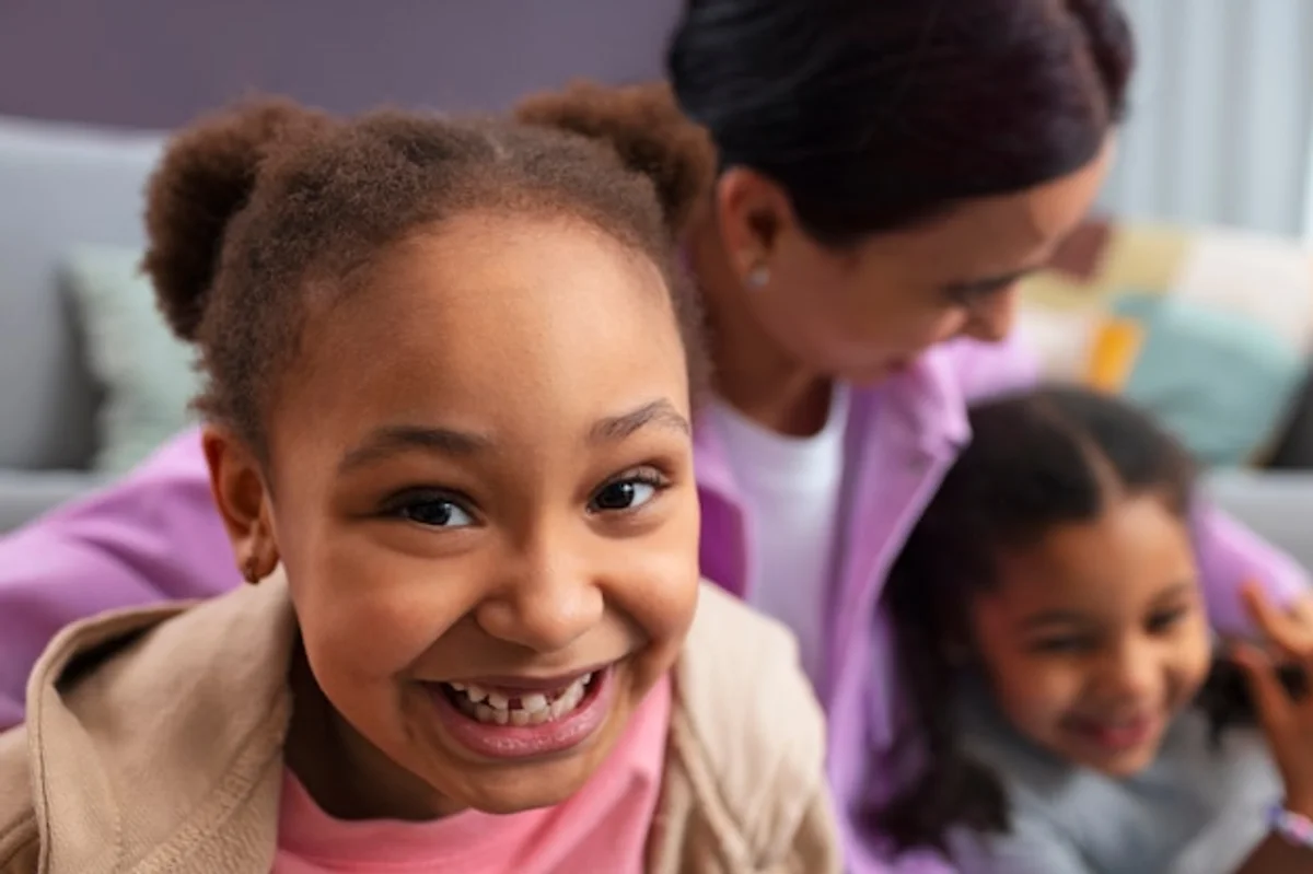 Czech parents and kids laughing at home together