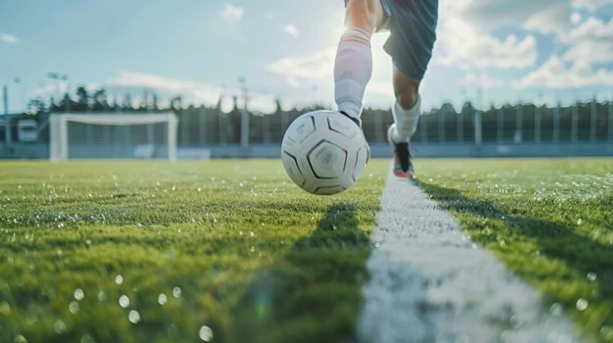 soccer free kick perfect turf field