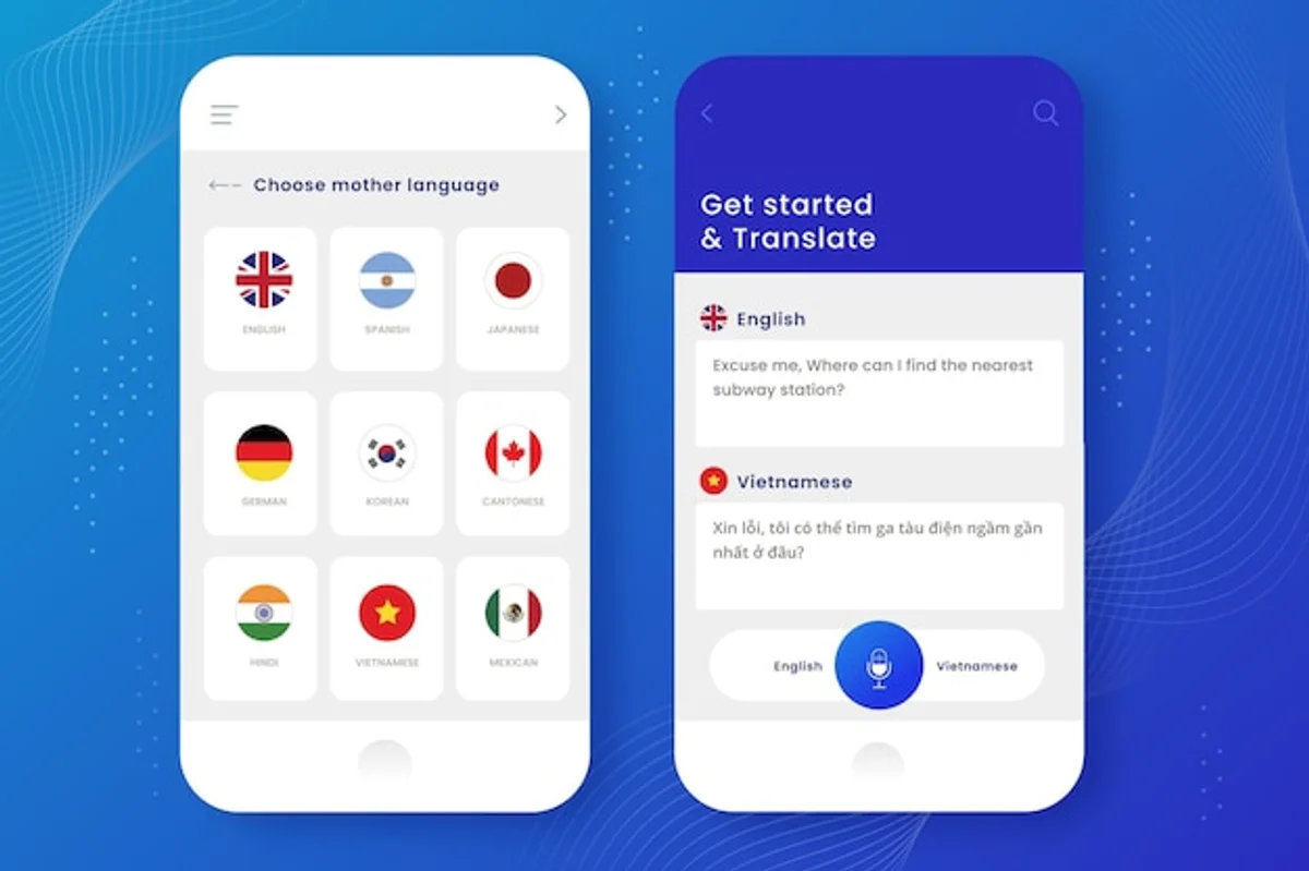 modern translation app user interface mobile phone