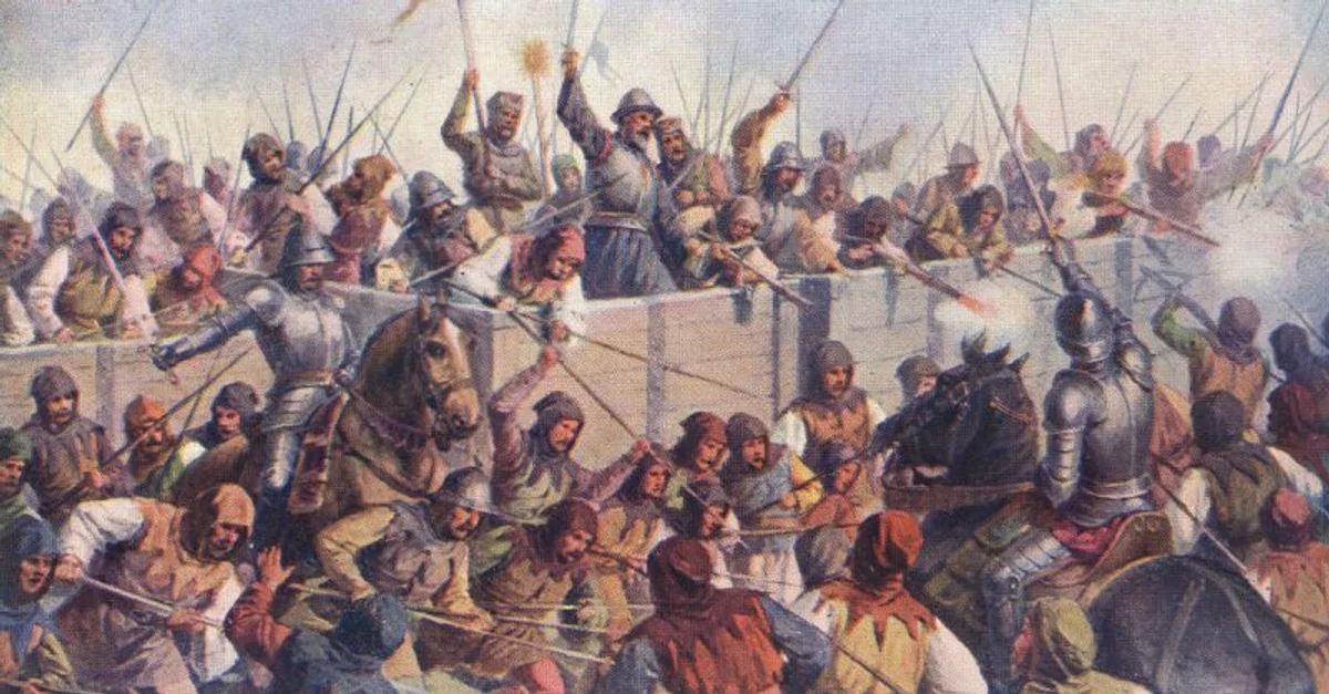 hussite war wagons in battle historical illustration