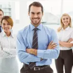 successful multilingual business team office