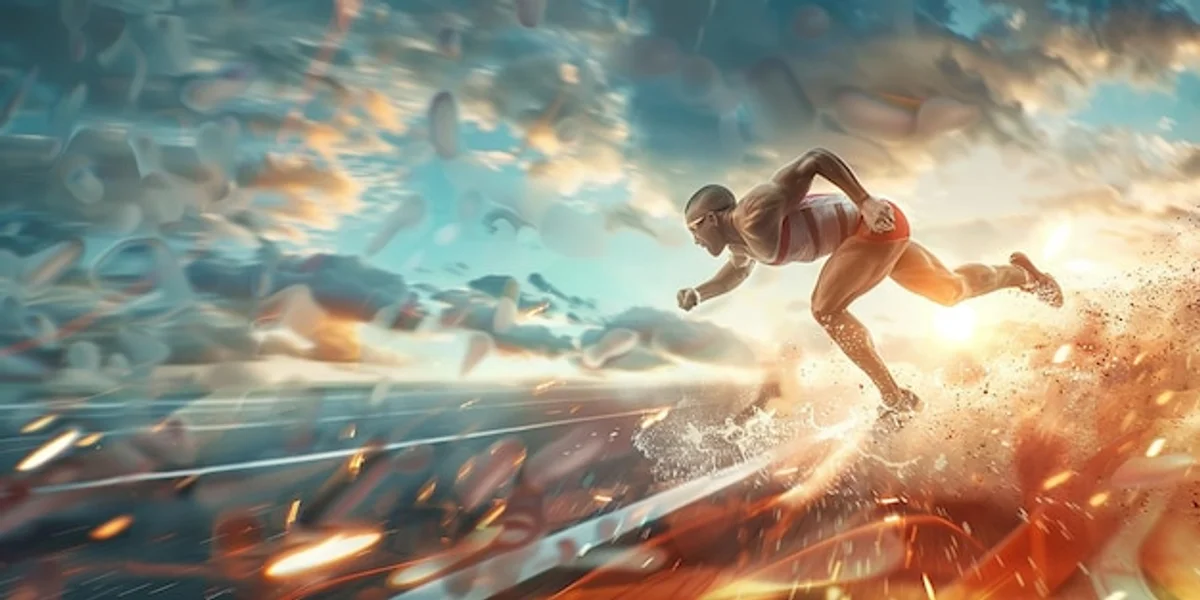 athlete breaking record moment stadium action