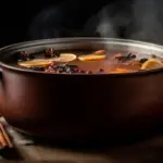 autumn mushroom soup rustic bowl steam