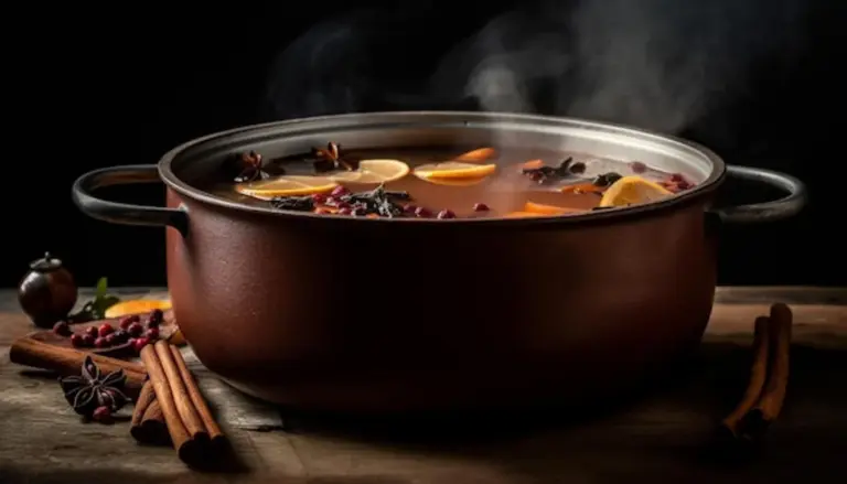 autumn mushroom soup rustic bowl steam