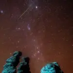 leonids meteor shower over night sky czech republic