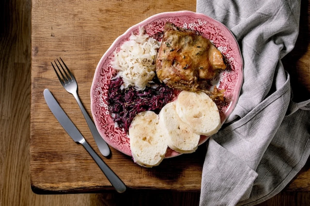 traditional czech ingredients flat lay
