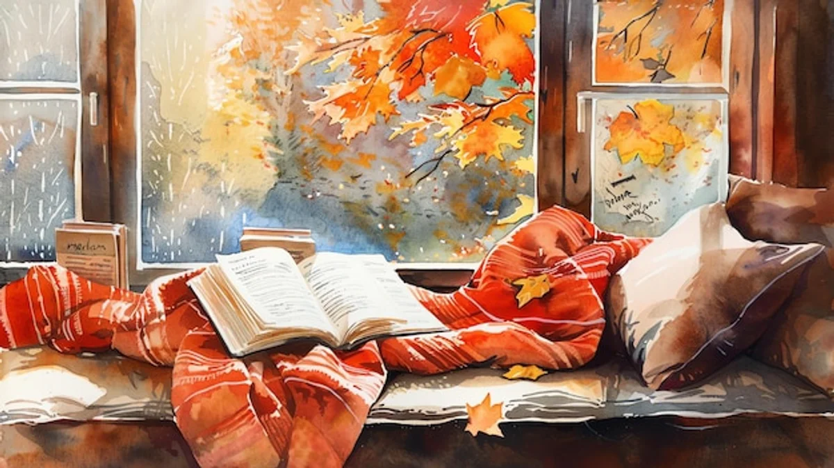 cozy autumn home painting music relaxation