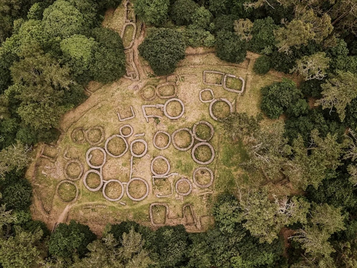 celtic settlement aerial view